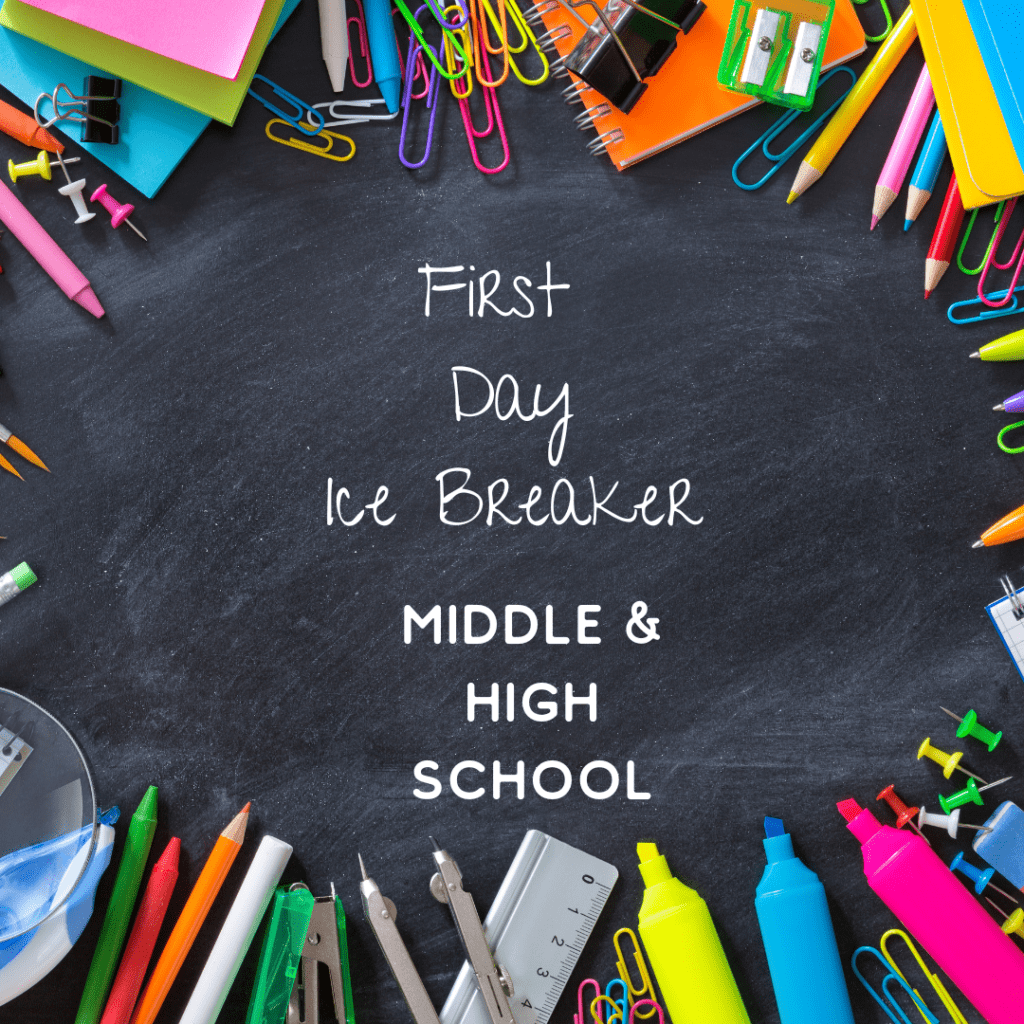 Back to School Activity For Middle and High School Students